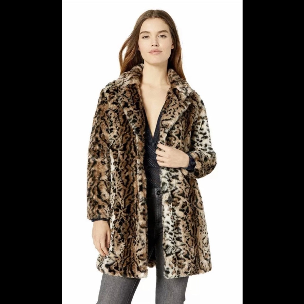 BB Dakota Bradshaw Leopard Coat Size Large